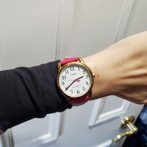 Timex Color Pop Indiglo Nightlight watch, bright pink